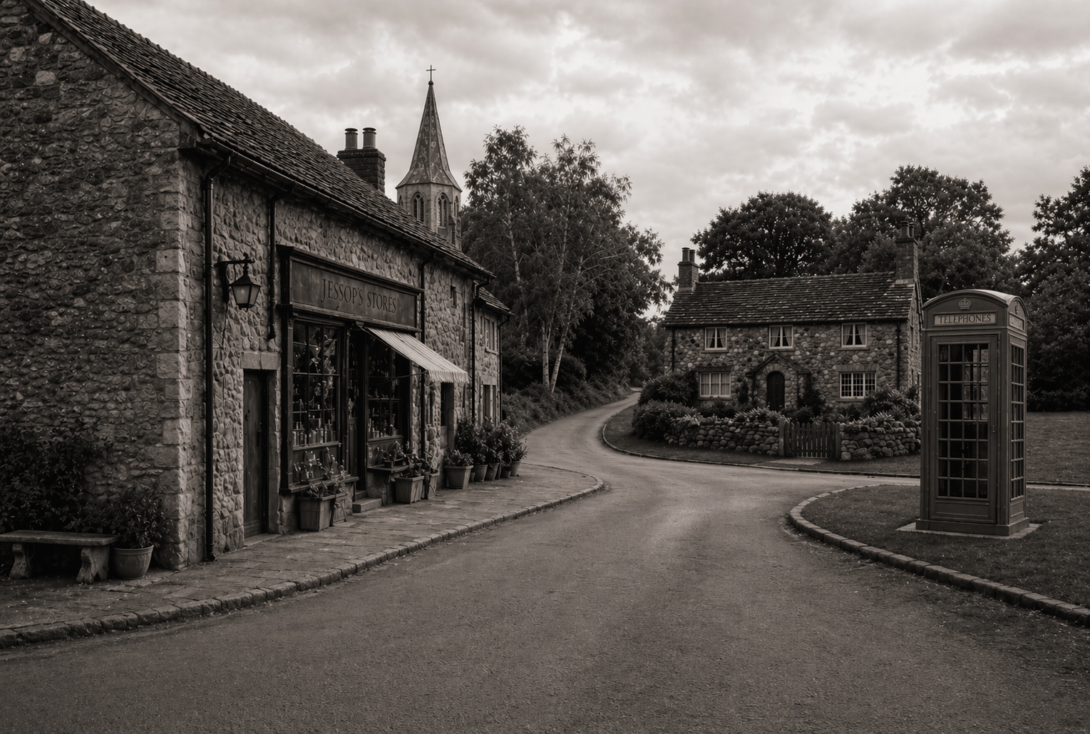The telephone box on the main road